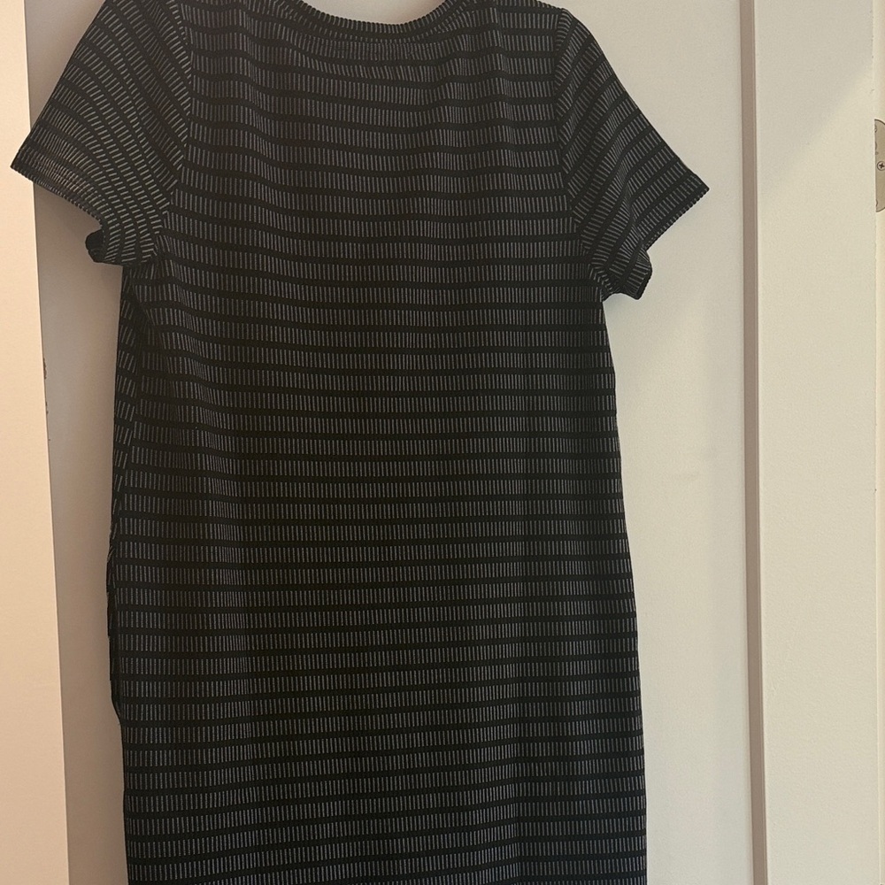 LOFT Black and White Striped Mini Dress - Picture 5 of 5